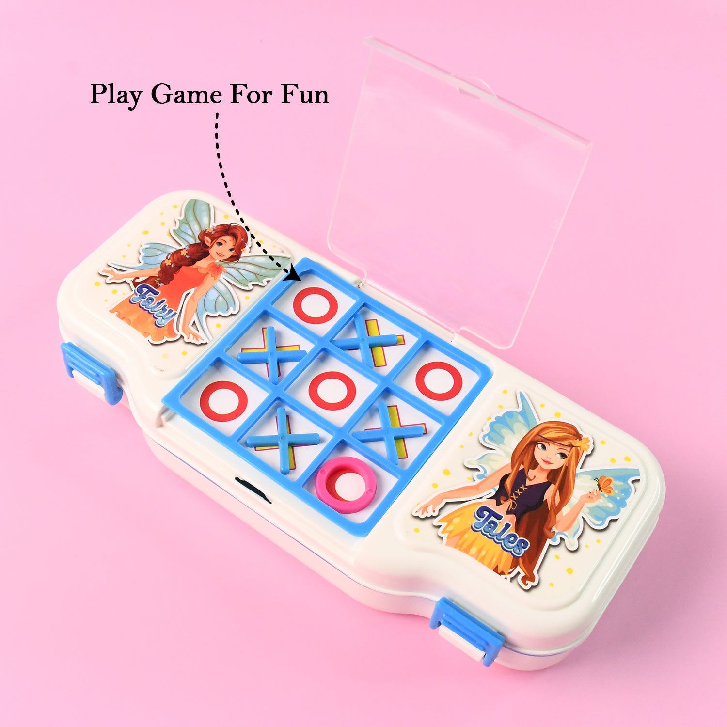 Interactive 2-in-1 Kids Pencil & Game Box - Tic Tac Toe Fun for School
