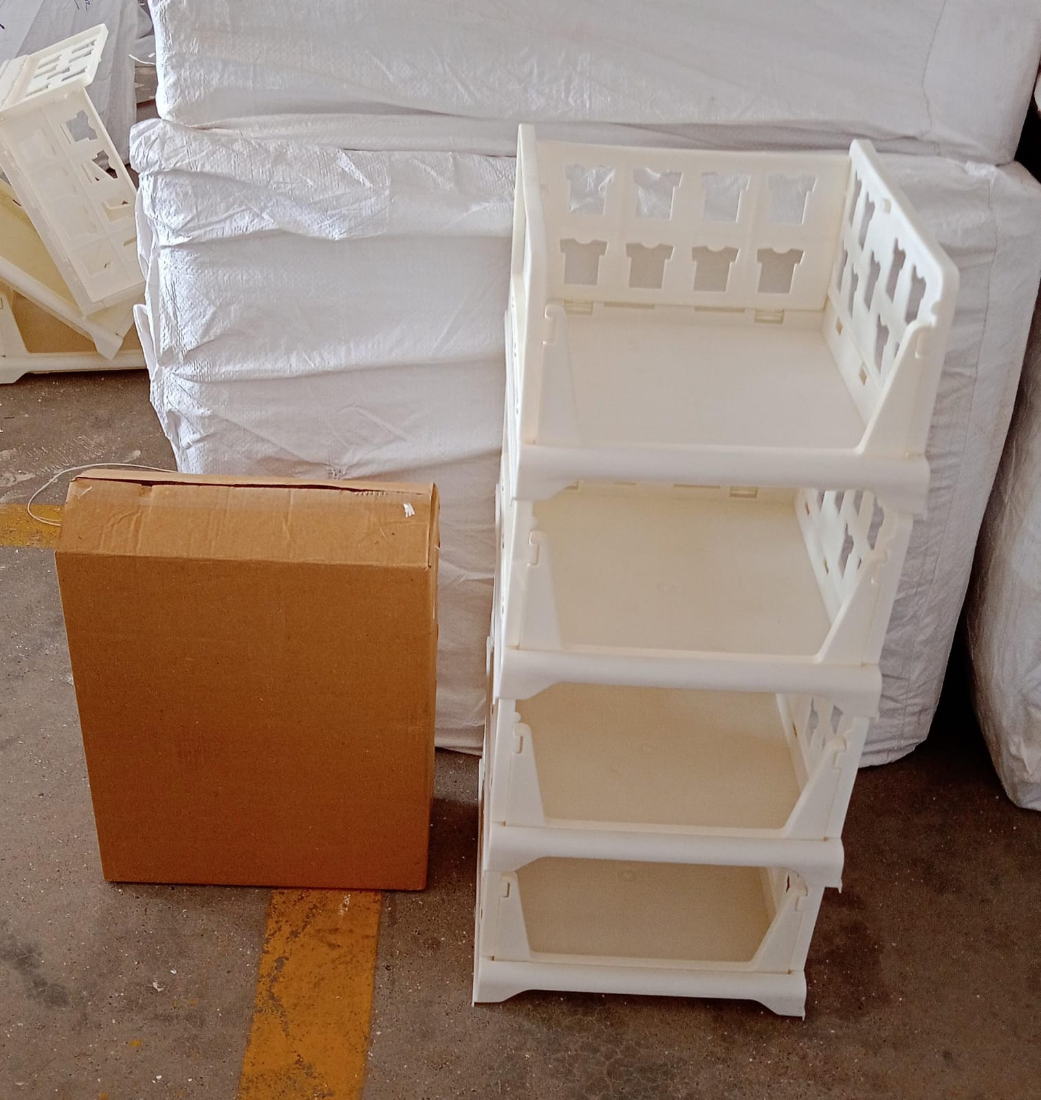 4-Layer Stackable Foldable Storage Organizer Cart for Kitchen, Closet, Bedroom & Bathroom