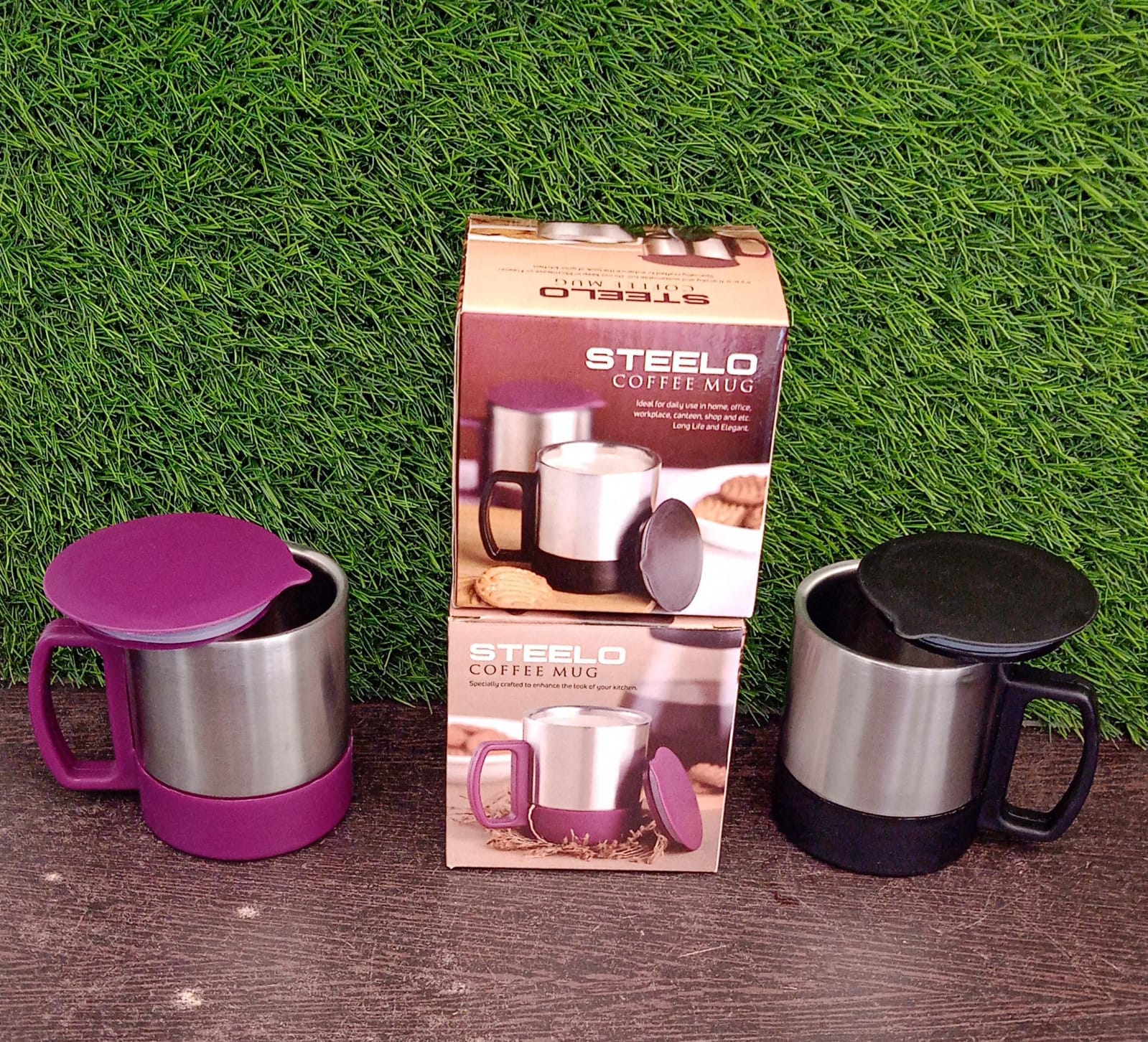 Customize Stainless Steel Coffee/Tea Cup, Stainless Steel Lid Cover Hot Coffee/Tea Mug Hot Insulated Double Wall Stainless Steel, Coffee and Milk Cup with Lid & Handle Easy To Carry - Coffee Cup (1 Pc)