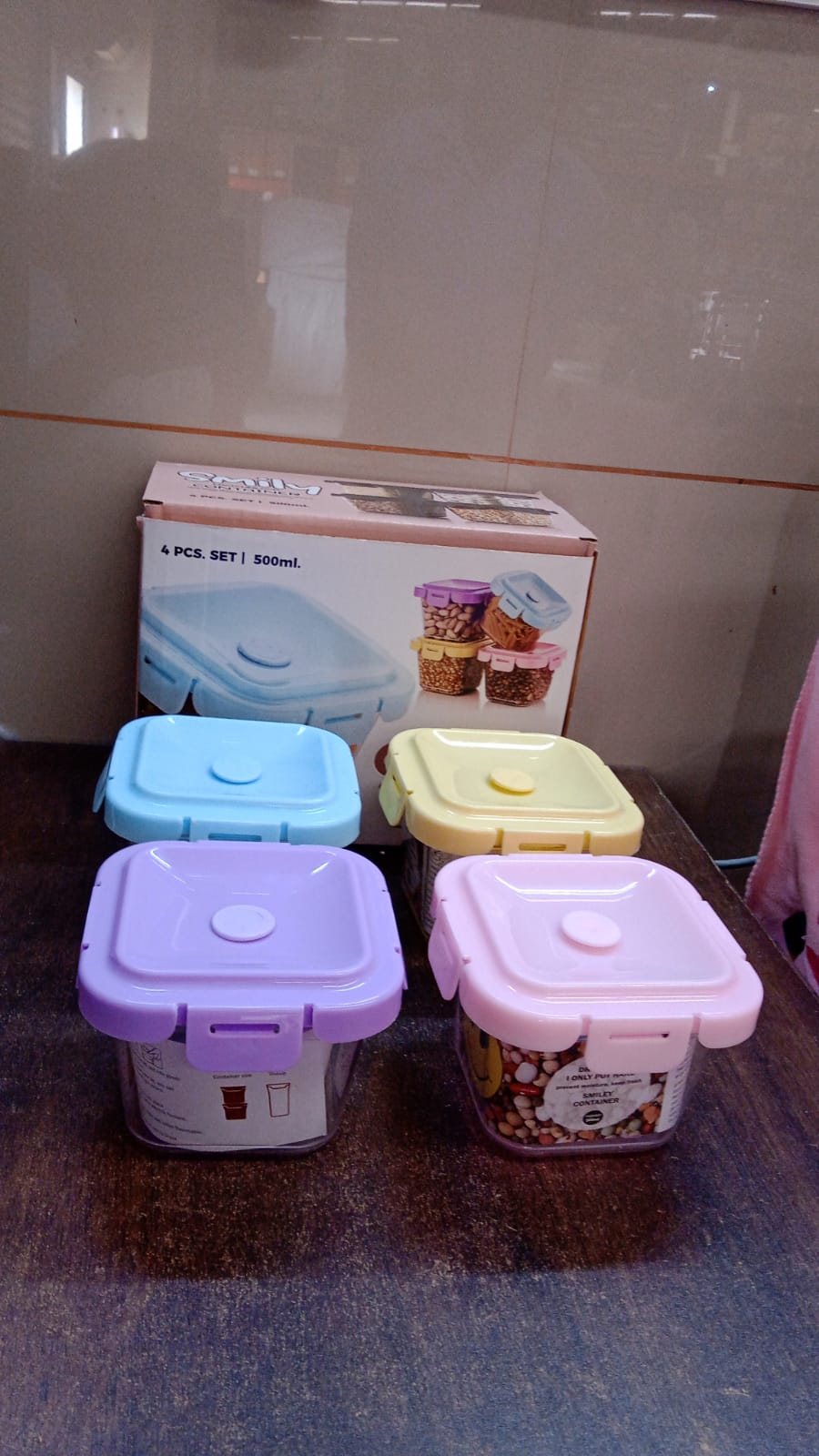 KikiKart SmileyGo 4-Piece Leak-Proof Food Storage Container Set (500ml)