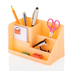 Stationary Holder Desk Organizer Space Saver Storage Stand Pen, Pencil Holder Multi Compartments Stationery Holder ( Color Box )