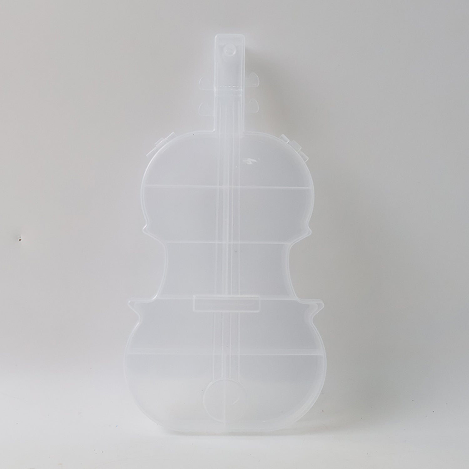 Elegant Violin-Shaped Clear Multi-Compartment Storage & Organizer Box