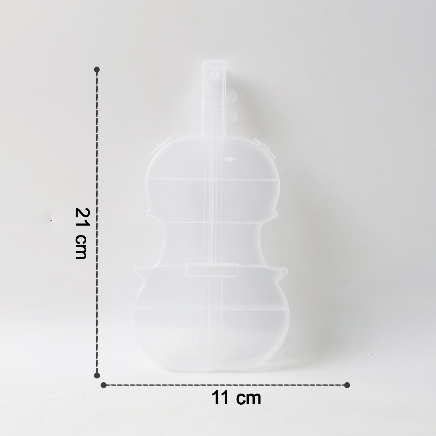 Elegant Violin-Shaped Clear Multi-Compartment Storage & Organizer Box
