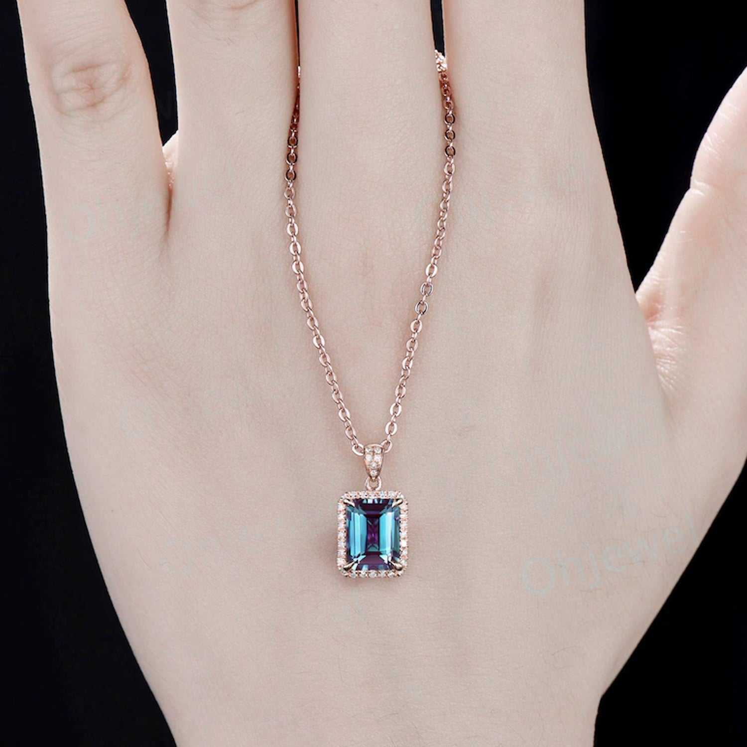 Stone Pendant Necklace Chain Set with Earrings (1 Set / Mix Color & Design)