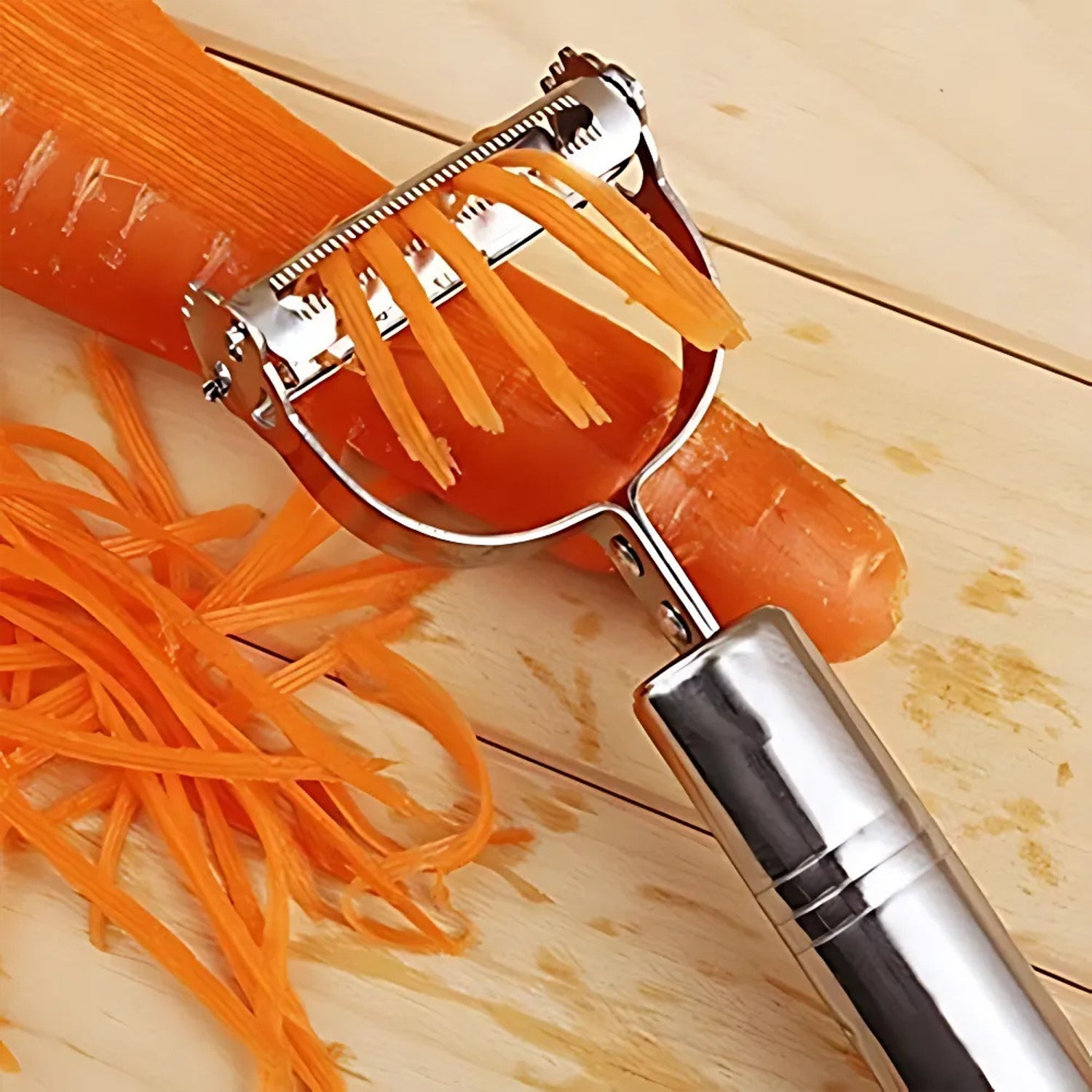 Heavy Duty 2-in-1 Multipurpose Stainless Steel Vegetable Peeler and Julienne Cutter