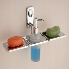 STAINLESS STEEL 1016 LIQUID DISPENSER WITH DOUBLE SOAP DISH