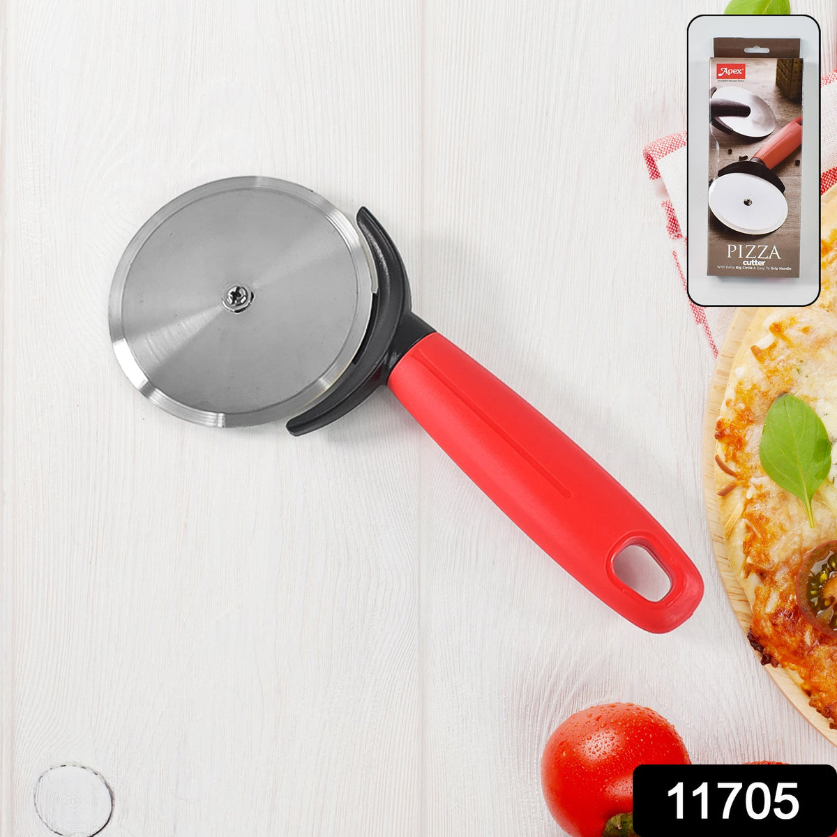 Apex Premium Stainless Steel Pizza Cutter (1 Pc / Mix Color)