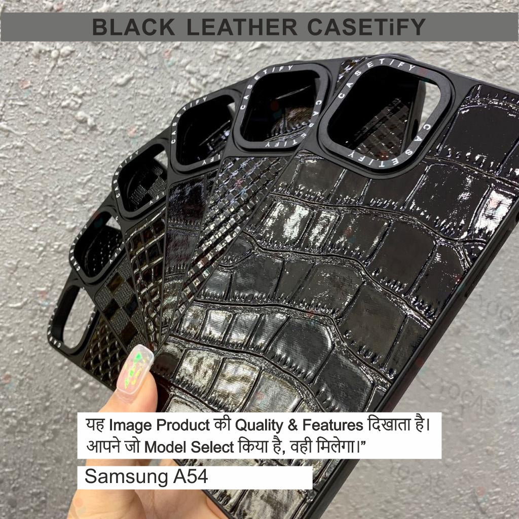 Black Leather Casetify Case Case For Samsung A54