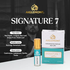 Aiglemont's Signature 7, 6ml Roll-on, Alcohol free, Long Lasting Attar